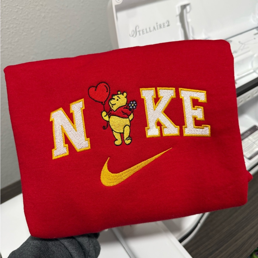 Gildan Red Crew Neck Pooh Sweater